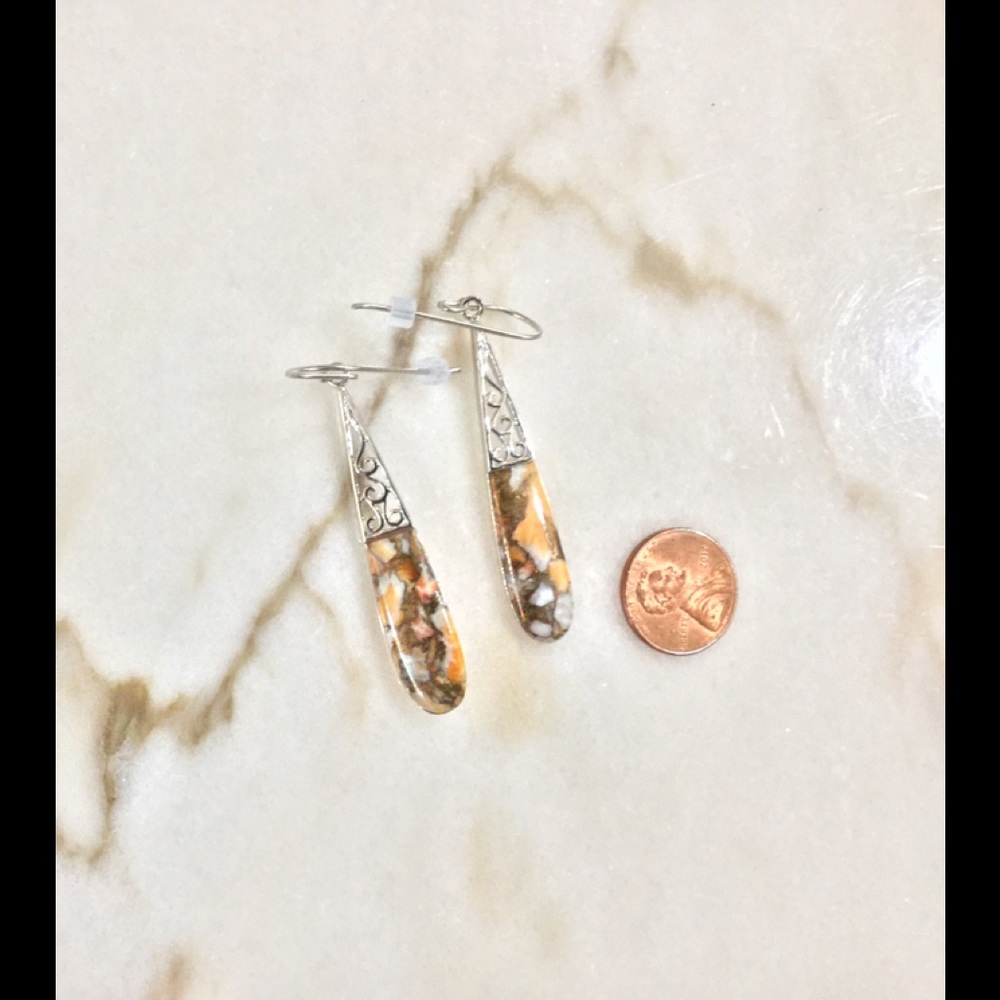 Sterling silver spiny oyster earrings